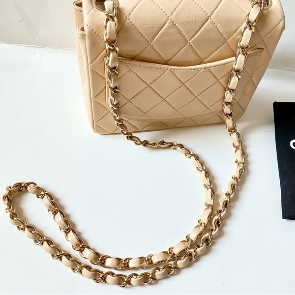 CHANEL GOLD PLATED MINI SQUARE FLAP❤️ - Picture 7 of 17